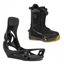 2627 버튼 스텝온 남성용 스노우보드 바인딩+부츠 카르텔 X - 블랙 + 하이샷 플러스 레귤러or와이드 - 블랙 3079310A02+3108811A02