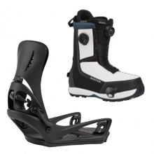 2627 버튼 스텝온 남성용 스노우보드 바인딩+부츠 제네시스 리플렉스 - 블랙 + 하이샷 플러스 레귤러or와이드 - 블랙/화이트 2296011A02+3108811A61