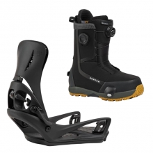 2627 버튼 스텝온 남성용 스노우보드 바인딩+부츠 제네시스 리플렉스 - 블랙 + 하이샷 플러스 레귤러or와이드 - 블랙 2296011A02+3108811A02
