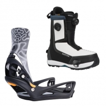2627 버튼 스텝온 남성용 스노우보드 바인딩+부츠 X 리플렉스 - 블랙 + 하이샷 플러스 레귤러or와이드 - 블랙/화이트 2228413A02+3108811A61