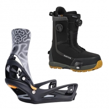 2627 버튼 스텝온 남성용 스노우보드 바인딩+부츠 X 리플렉스 - 블랙 + 하이샷 플러스 레귤러or와이드 - 블랙 2228413A02+3108811A02