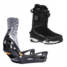 2627 버튼 스텝온 남성용 스노우보드 바인딩+부츠 X 리플렉스 - 블랙 + 하이샷 X 레귤러or와이드 - 블랙 2228413A02+3029611A02