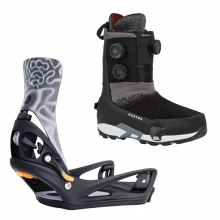 2627 버튼 스텝온 남성용 스노우보드 바인딩+부츠 X 리플렉스 - 블랙 + 하이샷 X 프로 레귤러or와이드 - 블랙 2228413A02+3047811A02