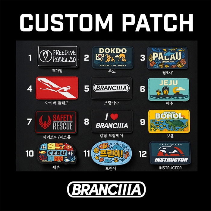 브랑키아 프리다이빙 스노클링 핀가방 블랙타이탄 롤러백 커스텀 패치