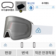 2627 로그 보드 스키 고글 마그넷 오리지널 APX 화이트 - 실버 편광+변색 (607 Magnet)