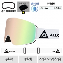 2627 로그 보드 스키 고글 마그넷 얼로이 X 로그 화이트 - 샴페인골드 편광+변색 (615 Magnet)