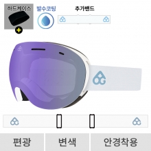 2627 로그 보드 스키 고글 레전드 오리지널 APX 화이트 - 사쿠라퍼플 편광+변색 (636 Legend)