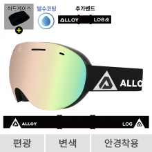 2627 로그 보드 스키 고글 레전드 얼로이 X 로그 블랙 - 샴페인골드 편광+변색 (640 Legend)