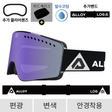 2627 로그 보드 스키 고글 클라이맥스 얼로이 X 로그 블랙 - 사쿠라퍼플 편광+변색 (660 Climax)