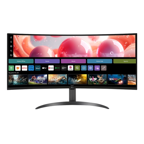 LG 스마트모니터 34SR65QC 86.4cm VA WQHD WebOS23 슬림베젤 미러링 21:9 스마트TV IPTV