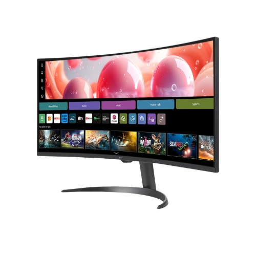 LG 스마트모니터 34SR65QC 86.4cm VA WQHD WebOS23 슬림베젤 미러링 21:9 스마트TV IPTV