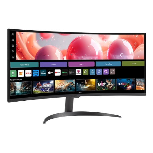 LG 스마트모니터 34SR65QC 86.4cm VA WQHD WebOS23 슬림베젤 미러링 21:9 스마트TV IPTV