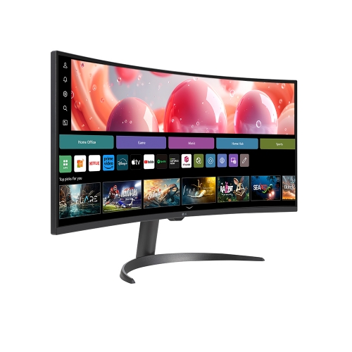 LG 스마트모니터 34SR65QC 86.4cm VA WQHD WebOS23 슬림베젤 미러링 21:9 스마트TV IPTV