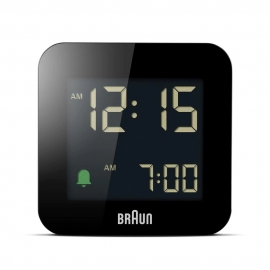 브라운 정식수입품 BC08B 무소음 디지털 스누즈알람 탁상시계 블랙 BRAUN 라이트기능(58mm)