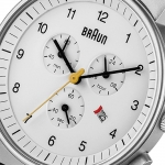 BRAUN 정식수입품 BN0035WHBKG 남성용 클래식 블랙 가죽스트랩 쿼츠손목시계 화이트페이스