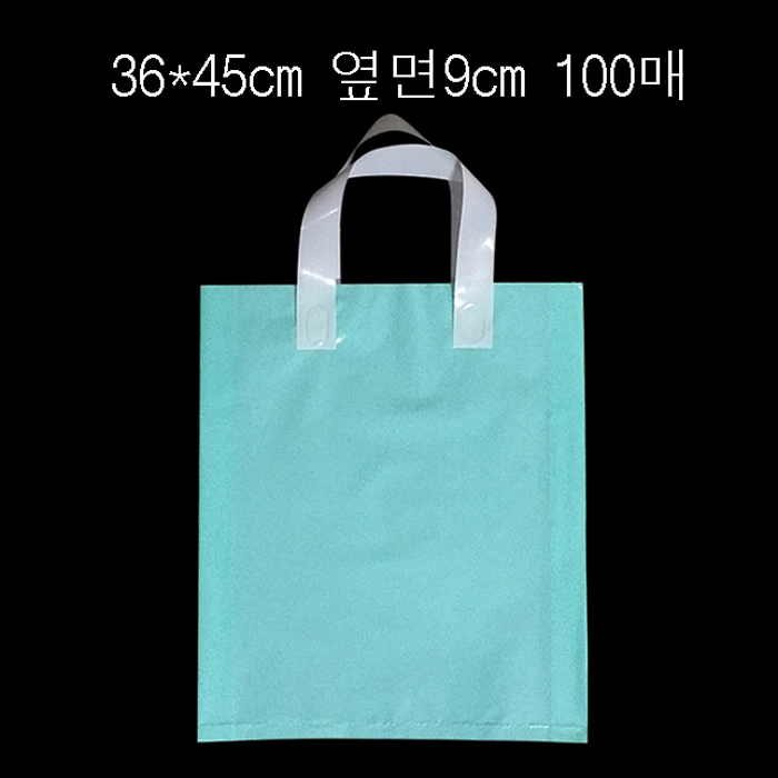 PE 질긴 핸들 팬시봉투 민트 36X45cm 옆9cm 100매