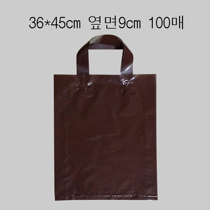 PE 질긴 핸들 팬시봉투 브라운 36X45cm 옆9cm 100매