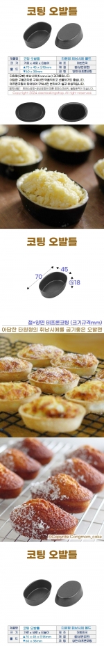 코팅 오발틀 (타원형 휘낭시에틀)