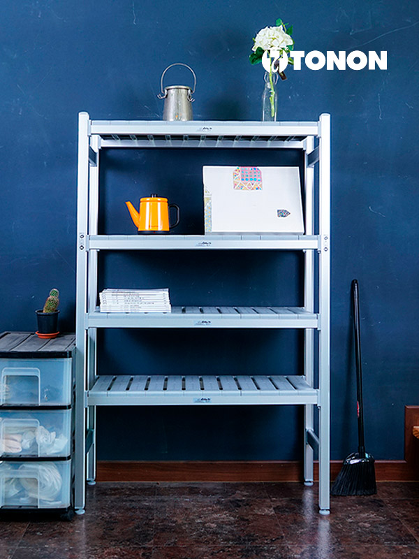 이태리 4단 무볼트 DIY 조립 위생<br>수납선반 실버