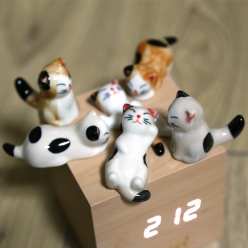 고양이 도자기인형 수저받침 6종세트