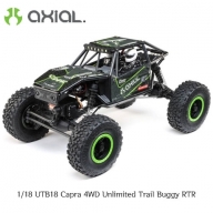AXI01002T1 1/18 UTB18 Capra 4WD Unlimited Trail Buggy RTR, Black 조종기,배터리,USB충전기 포함