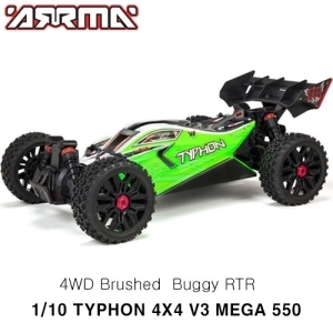 ARA4206V3 ARRMA 1/8 TYPHON 4X4 V3 MEGA 550 Brushed Buggy RTR, Green