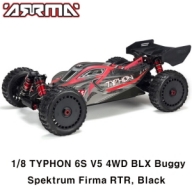 ARA8606V5 [최신버전] V5 ARRMA 1:8 TYPHON 6S V5 4WD BLX Buggy with Spektrum Firma RTR, Black