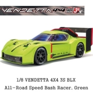 ARA4319V3T1 ARRMA 1/8 VENDETTA 4X4 3S BLX Brushless All-Road Speed Bash Racer, Green