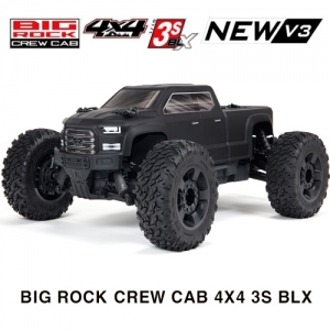 ARA4312V3 ARRMA 1/10 BIG ROCK 4X4 V3 3S BLX Brushless Monster Truck RTR, Black