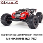 ARA8608V5T1 [최신버전] V5 ARRMA 1:8 KRATON 6S V5 4WD BLX Speed Monster Truck with Spektrum Firma RTR, Red 100KM/H +