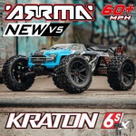 ARA8608V5T2 [최신버전] V5 ARRMA 1:8 KRATON 6S V5 4WD BLX Speed Monster Truck with Spektrum Firma RTR, Blue 100KM/H +