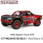 ARA7604V2T2 [최신버전]ARRMA 1:7 MOJAVE 6S V2 4WD BLX Desert Truck with Spektrum Firma RTR, Red/Black