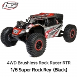 LOS05016T2 초대형 슈퍼 락레이 1/6 Super Rock Rey 4WD Brushless Rock Racer RTR AVC 자이로, 블랙*조종기 포함