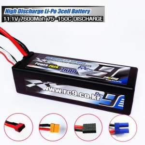 111111 알씨구 배터리 리튬7600mAh 75-150C 11.1(3S)RC9 BATTERY