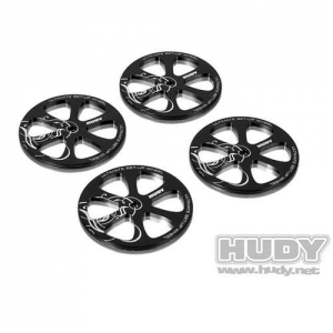 109370HUDY ALU SET-UP WHEEL FOR 1/10 RUBBER TIRES (4)