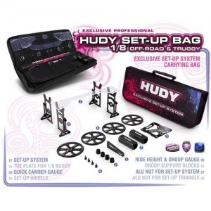 108856 HUDY COMPLETE SET OF SET-UP TOOLS + CARRYING BAG - FOR 1/8 OFF-ROAD CARS