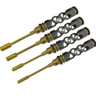 DTT03006 (티탄 팁) Titanium Coated Tips Nut Drivers Set - Ink Gold Honeycomb 4pcs (4.0, 5.5, 7.0, 8.0mm)