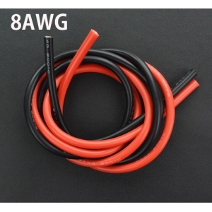 BU8-50BR 변속기실리콘와이어 8AWG 100cm (Black 50cm + Red 50cm) **대형암페어 변속기에 주로사용