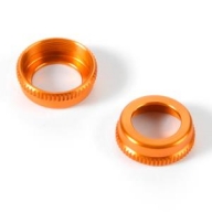 308354-O (X4,21-O) ULP ALU SHOCK CAP-NUT WITH VENT HOLE - ORANGE (2)