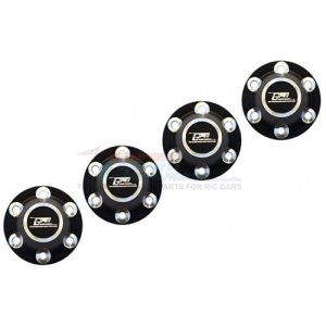 SCX6005-BK Aluminum Silver Inlay Design Wheel Lock (for SCX6)