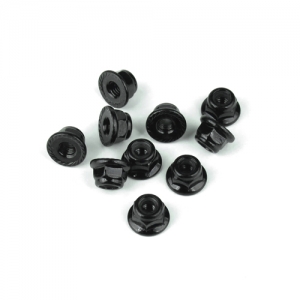 TKR1212 M4 Locknuts (flanged black serrated 10pcs)