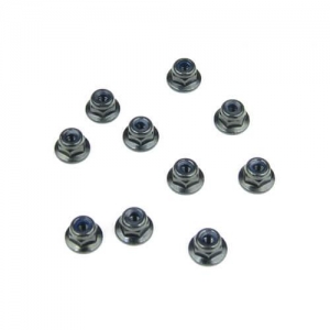 TKR1211 M3 Locknuts (flanged black 10pcs)