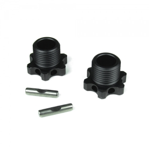 TKR5071X Wheel Hubs (17mm lightened aluminum gun metal anodized w/pins 2pcs) - NO OFFSET