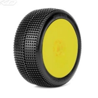 JKO1001DYSSU 특가 (최상급 레이스 타이어) STING:1/8 Buggy "Super Soft" Yellow Rim (2pcs)