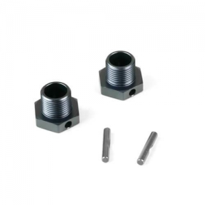 TKR9674 - Wheel Hubs (+1mm offset, 17mm, gun metal ano, w/pins, 2pcs)