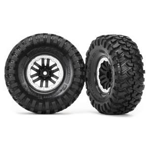 AX8272X Tires and wheels, assembled, glued (TRX-4 satin beadlock wheels, Canyon Trail 1.9 tires) (2)