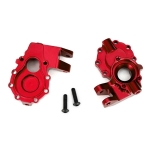 AX8252R Portal housings, inner (front), 6061-T6 aluminum (red-anodized) (2)/ 3x12 BCS (2)