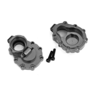 AX8253A Portal housings, inner (rear), 6061-T6 aluminum (charcoal gray-anodized) (2)/ 2.5x10 CS (2)