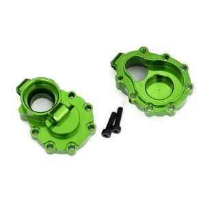 AX8253G Portal housings, inner (rear), 6061-T6 aluminum (green-anodized) (2)/ 2.5x10 CS (2)