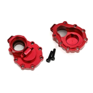 AX8253R Portal housings, inner (rear), 6061-T6 aluminum (red-anodized) (2)/ 2.5x10 CS (2)